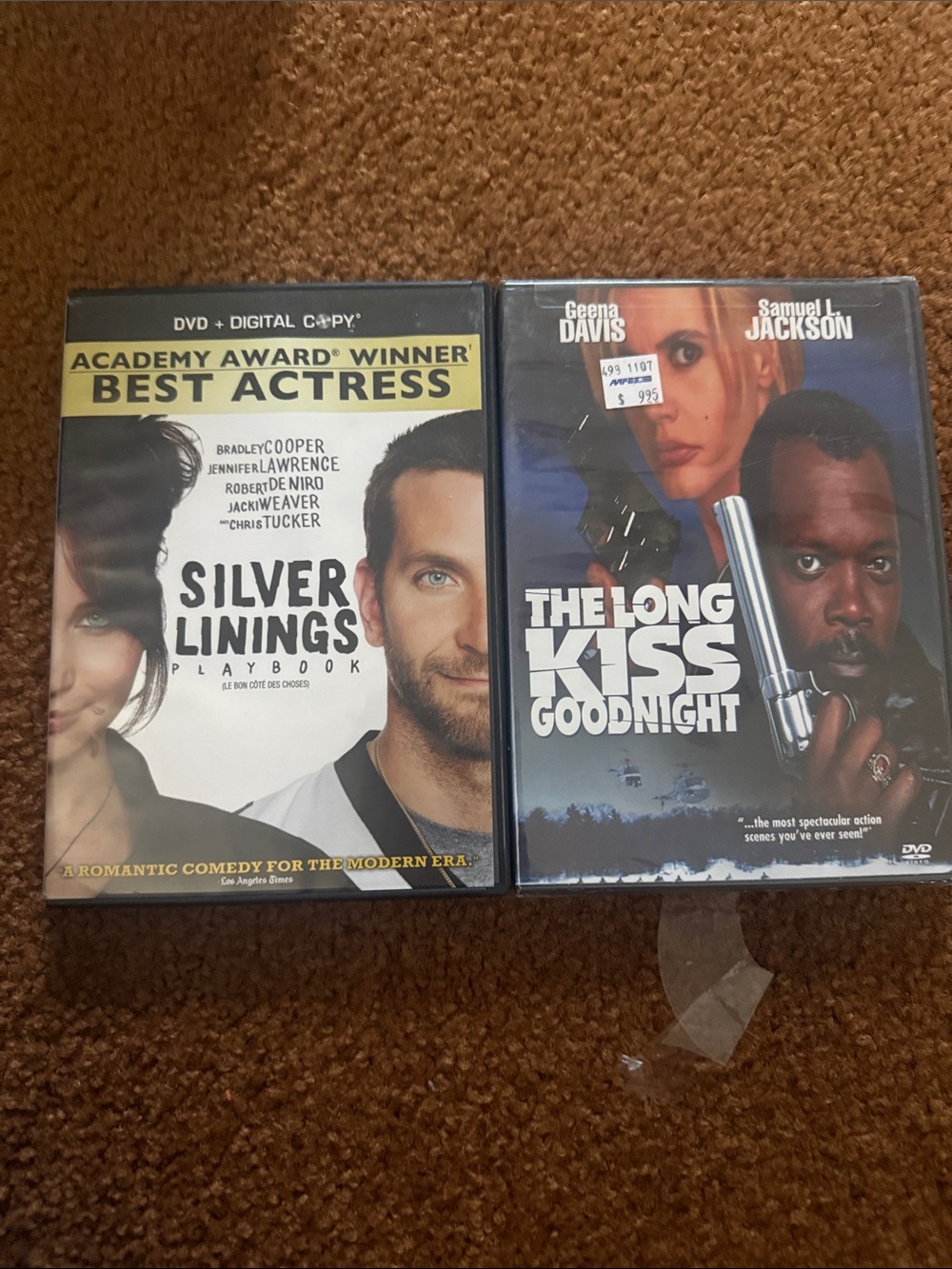 Silver Linings Playbook dvd and the long kiss goodnight